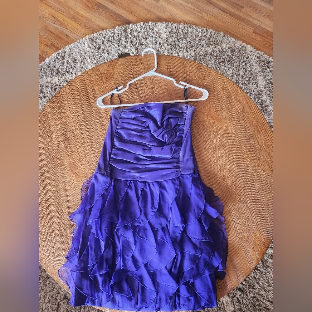 Purple ruffled skirt mini dress